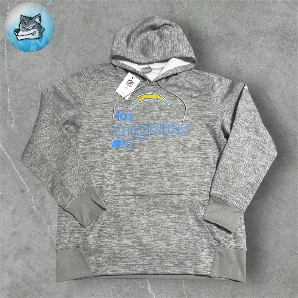 Nike Los Angeles Chargers Performance Fleece Pullover Hoodie Grey Mens XL NEW